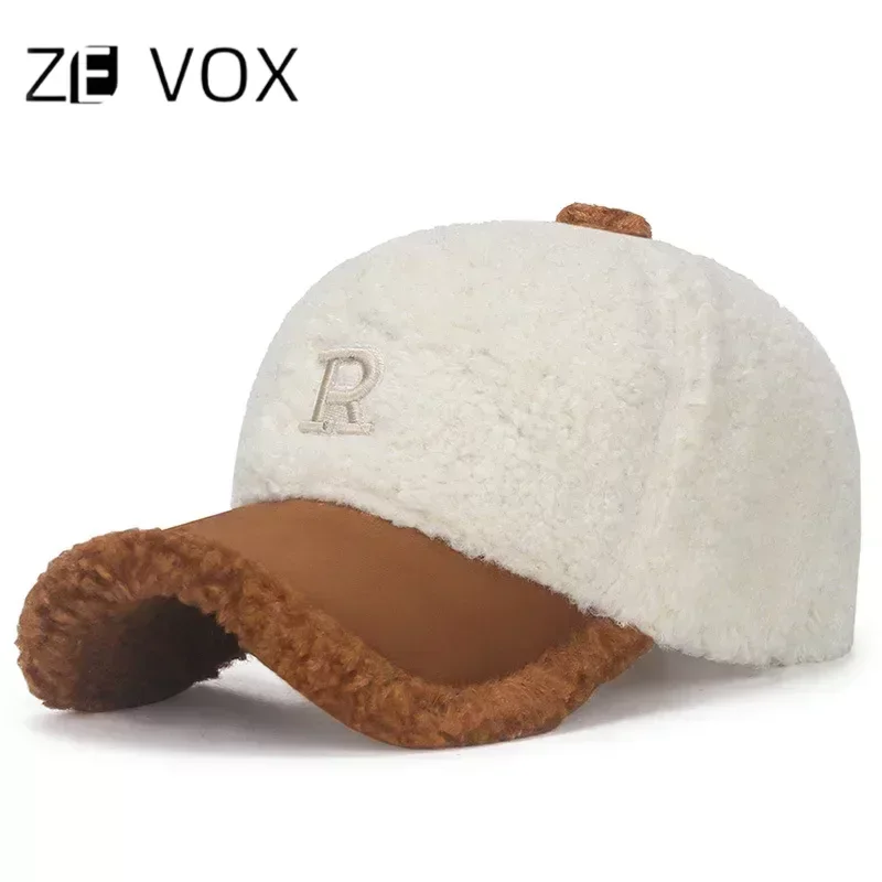 Winter Lamb Women Wool Warm Baseball Cap Autumn Snapback Hats Cap Female Korean Trend Leisure Solid Teddy Trucker Hat For