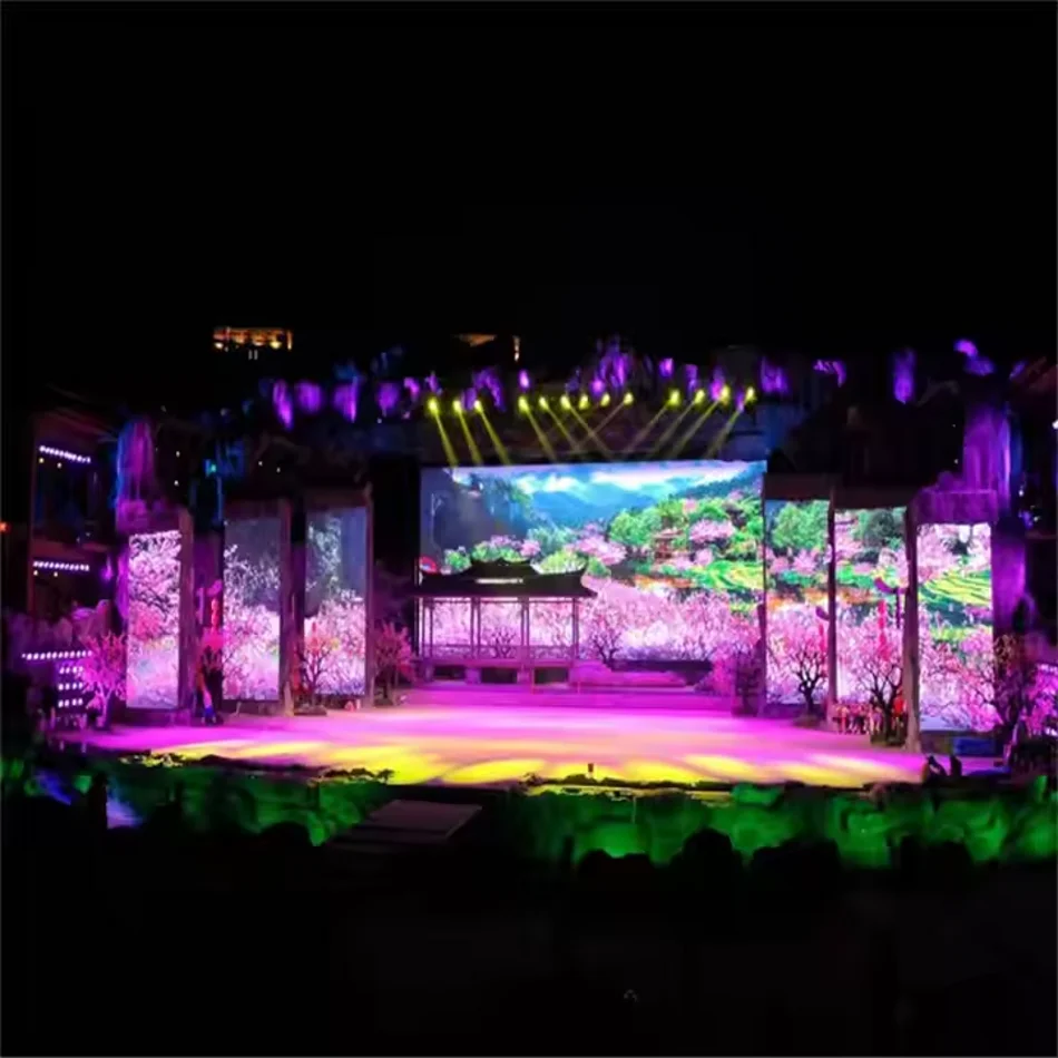 High-end P2.604P2.976P3.91P4.81 Indoor SMD Rental Full Color LED Display Cabinet 500x1000mm Hard Connection