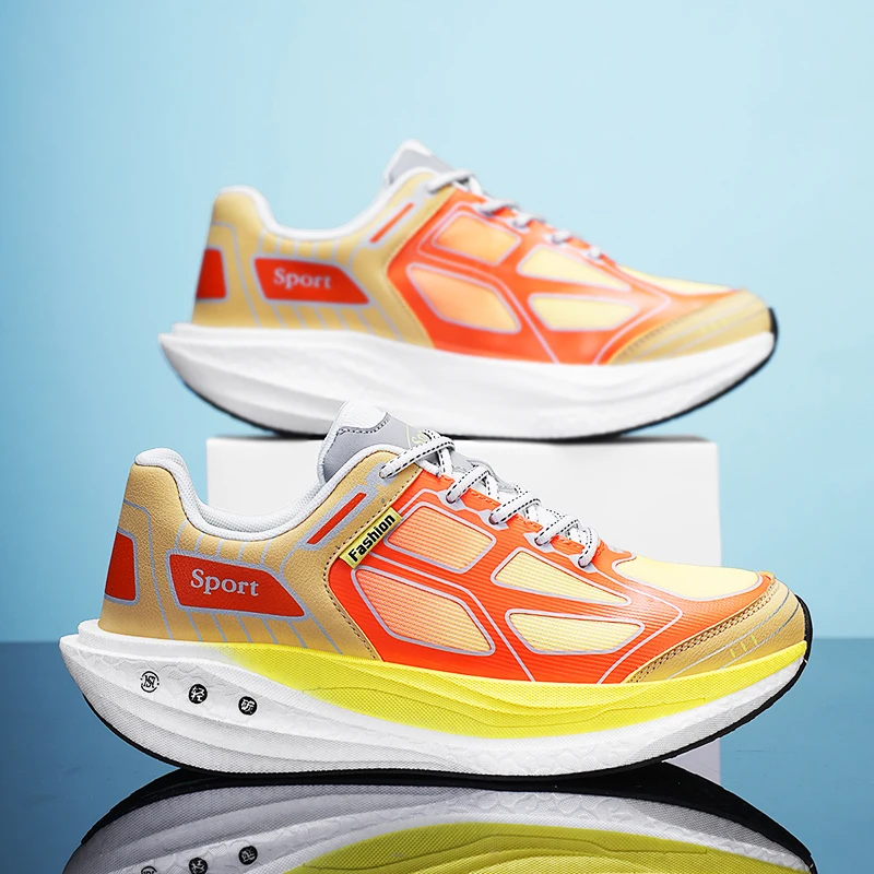 New Cushioning Running Shoes For Men Suitable Heavy Runners Lace Up Sports Women Non-slip Outdoor Athletic Male Sneakers 39-45