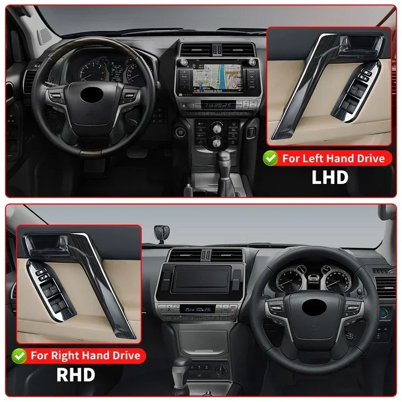 لتويوتا لاند كروزر برادو 150 2010-2024 2023 2022 مقبض باب السيارة زجاج مزخرف زر التبديل LC150 الملحقات الداخلية
