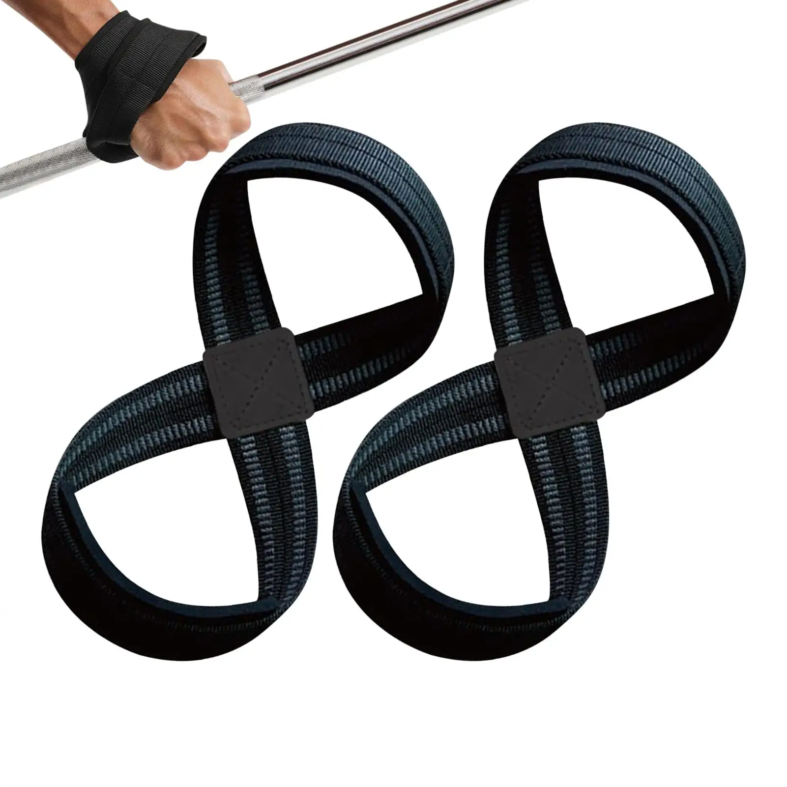 

Figure-8 Deadlift Straps 2PCS Gym Wrist Wraps for Cross Training Strength Support, Powerlift Bodybuilding for Men Women