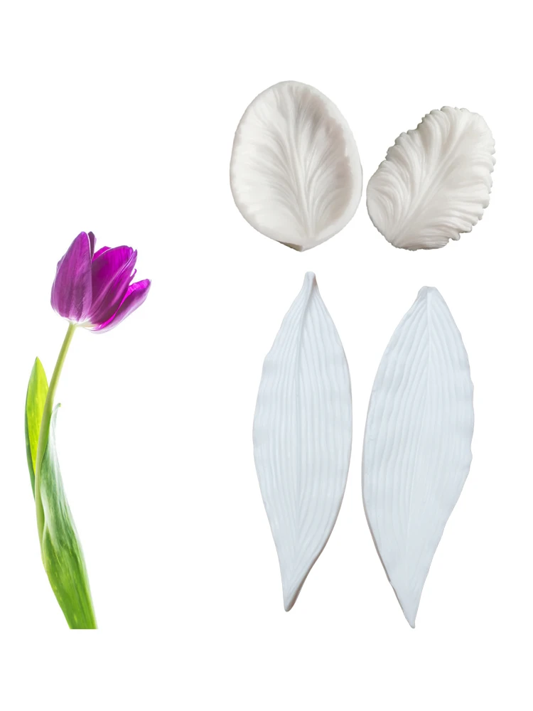 Tulip Petal Large Leaf Silicone Veiner Mold DIY Handmade Fondant Flower Clay Gumpaste Mould Cake Decorating Tools Bakeware M2912