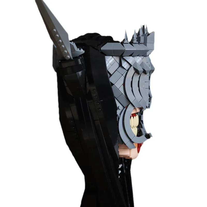 Dark Lord Evil Mask MOC Building Blocks, Fantasy Warrior Helmet Model, DIY Collectible Toy For Fantasy Game Hobby Fans view 3