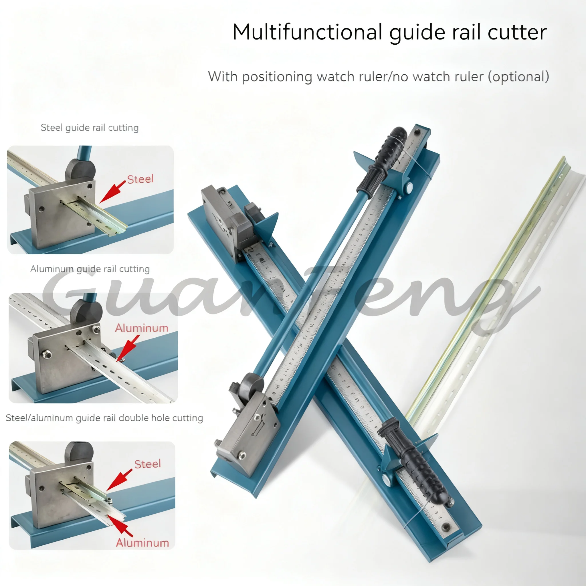 Steel Aluminum Iron Guide Rail Cutting Machine Dc-35 Electric Guide Rail Cutting Machine with Ruler