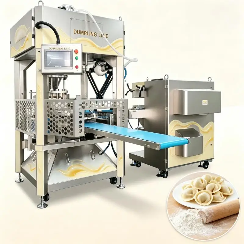 High Speed Dumpling Making Machine Automatic Dough Wrapping Filling Forming Equipment for Commercial Kitchen Production