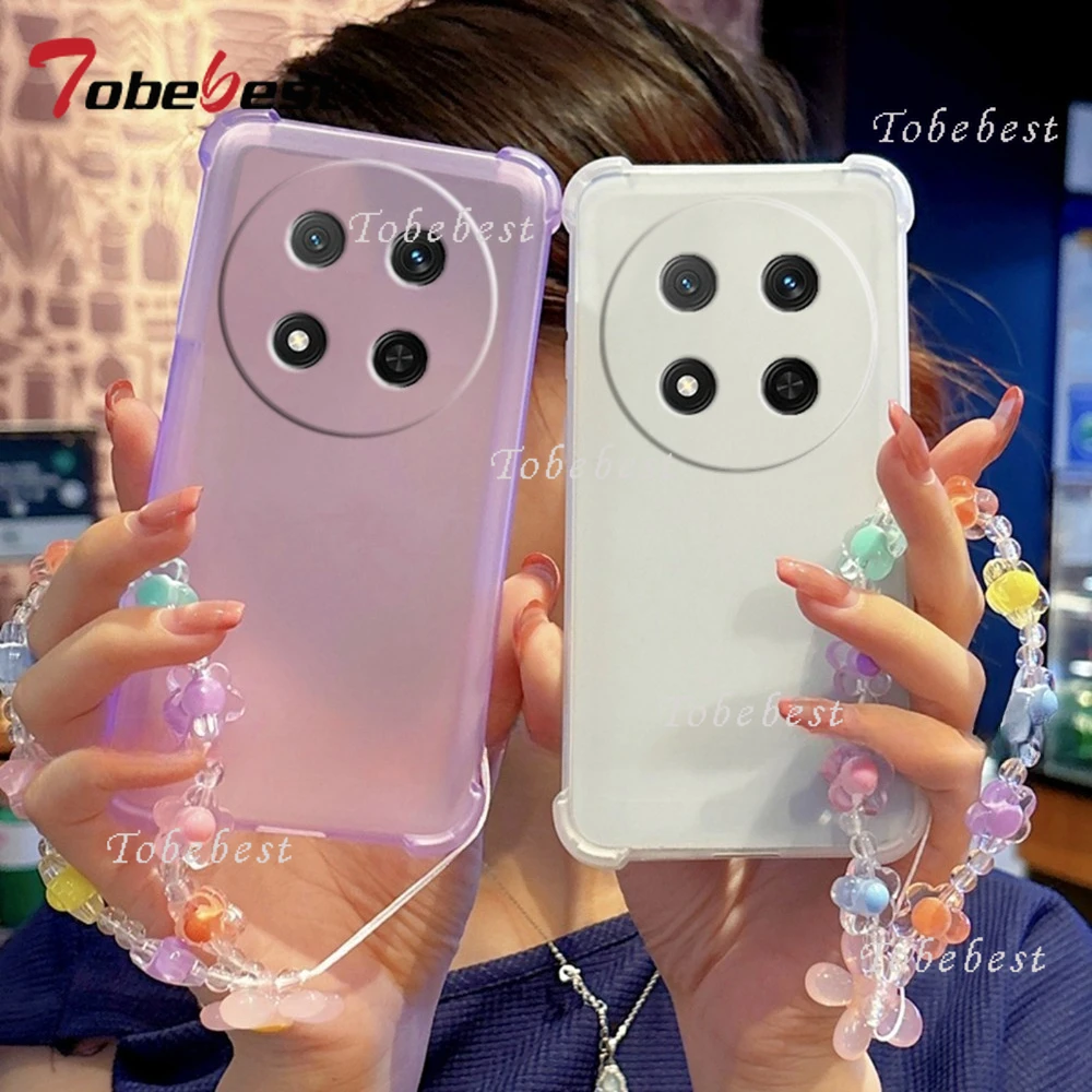 

Airbag Shockproof Flower Bracelet Case For OPPO FIND X8 X8S PRO Plus X7 Ultra 5G Clear Silicone Cover