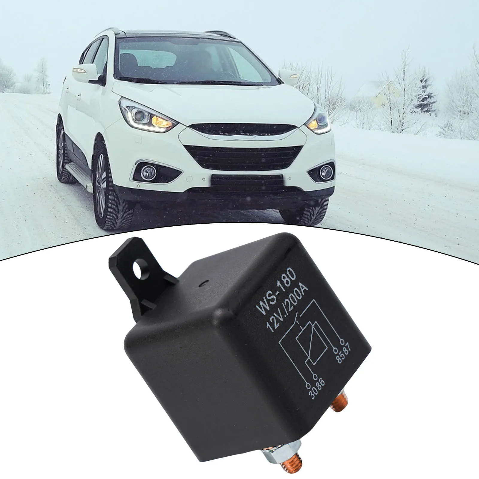 4Pin  Isolating Relay Over 200A 12V Dual Battery Isolator Relay On/Off Car Power Switch Electromagnetic Automotive Control