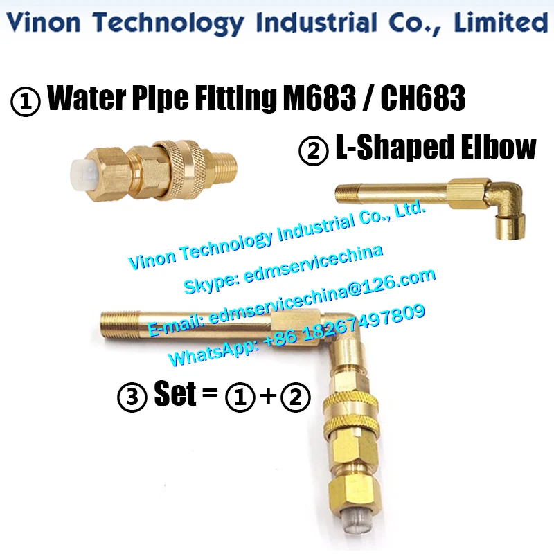 

CH683 / M683 EDM Water Pipe Fitting, L-Shaped Elbow for CHMER spare parts