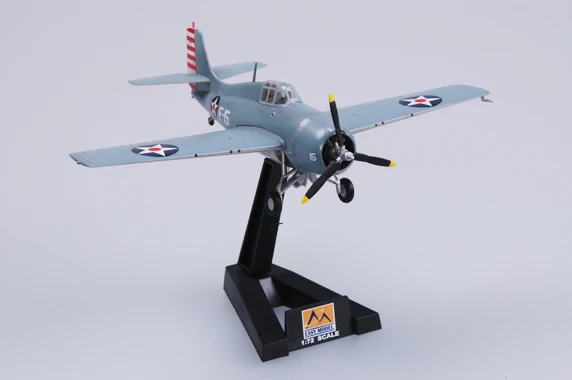 Easymodel 37246 1/72 F4F-3 Wildcat USN VF-3 Edward Butch O'Hare White Finished Military Static Plastic Model Collection or Gift