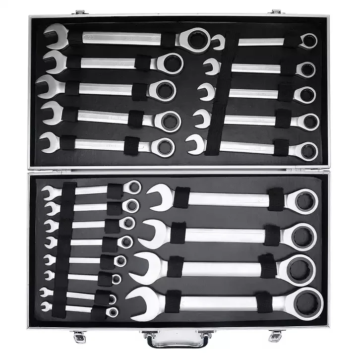 Professional Sliver Household Tool Set 22Pcs Combination Ratchet Wrench Spanner Mobile Auto Repair Bicycle Repairing Tool Set