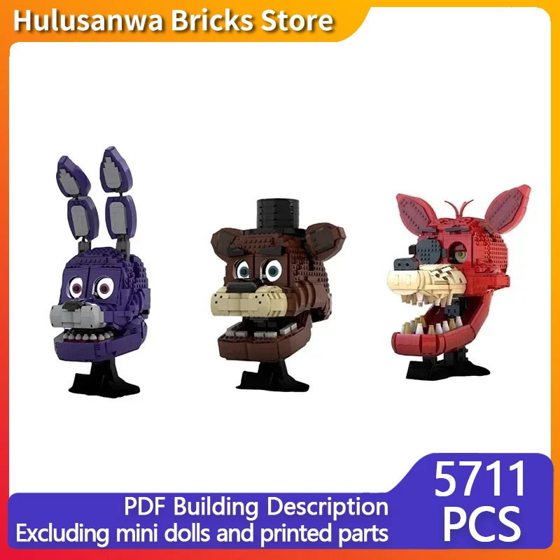 Popular Game Model MOC Building Bricks Bonnie The Bunny Head Modular Technology Gifts Holiday Assemble Children Toys Suit