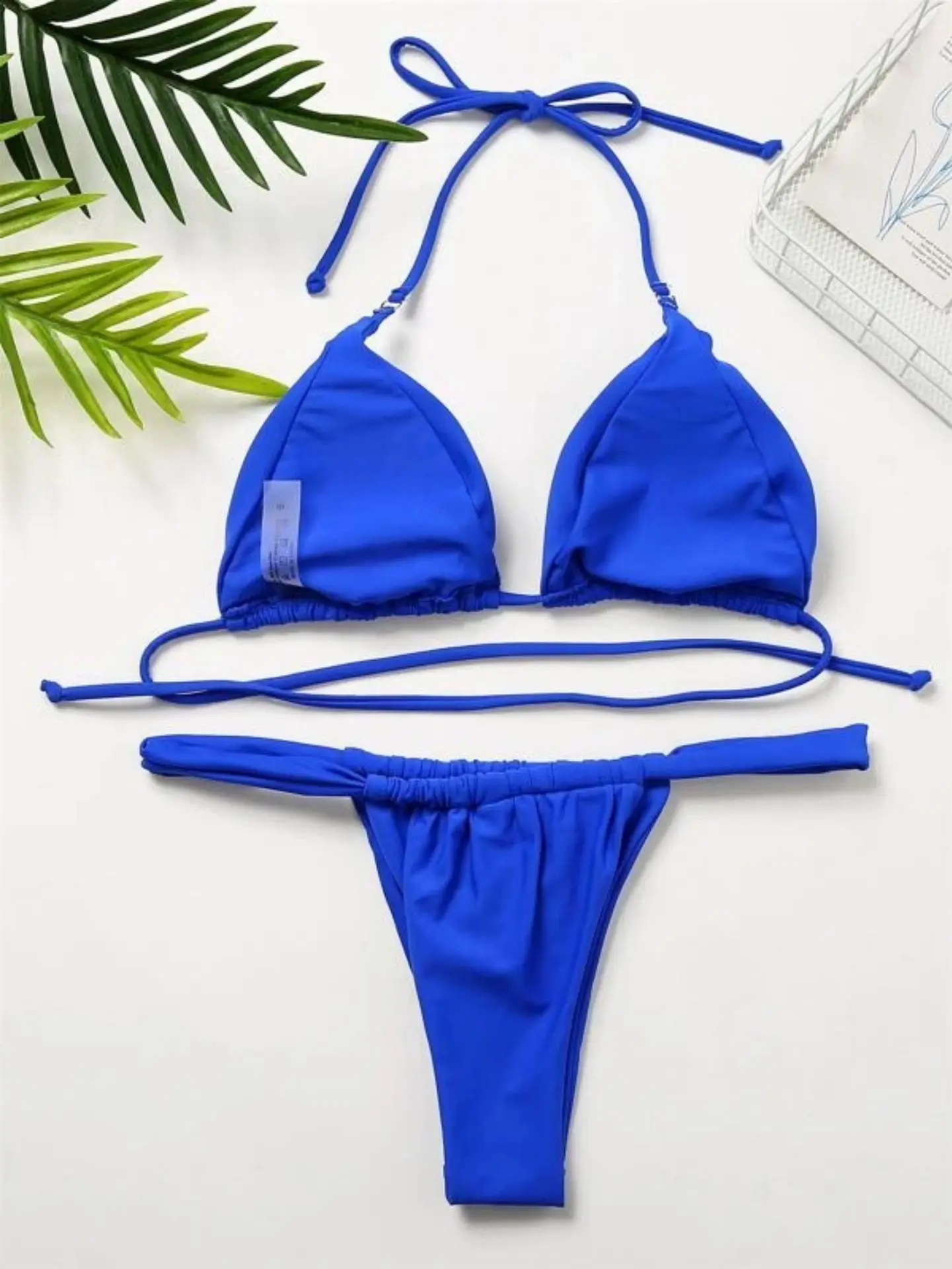 Conjunto de Bikini con abertura para mujer, traje de baño Sexy de cintura alta, ropa de playa de vendaje, vacaciones de verano e invierno