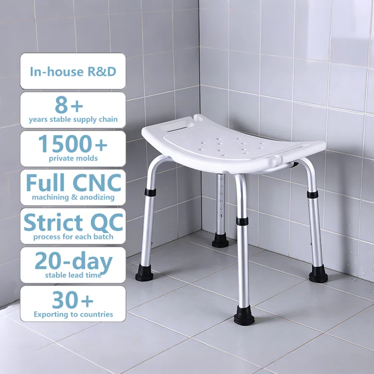 Simplywalk Aluminum Alloy 136KG Bath Shower Chair Large Nursing Home Handicapped UKCA Customization