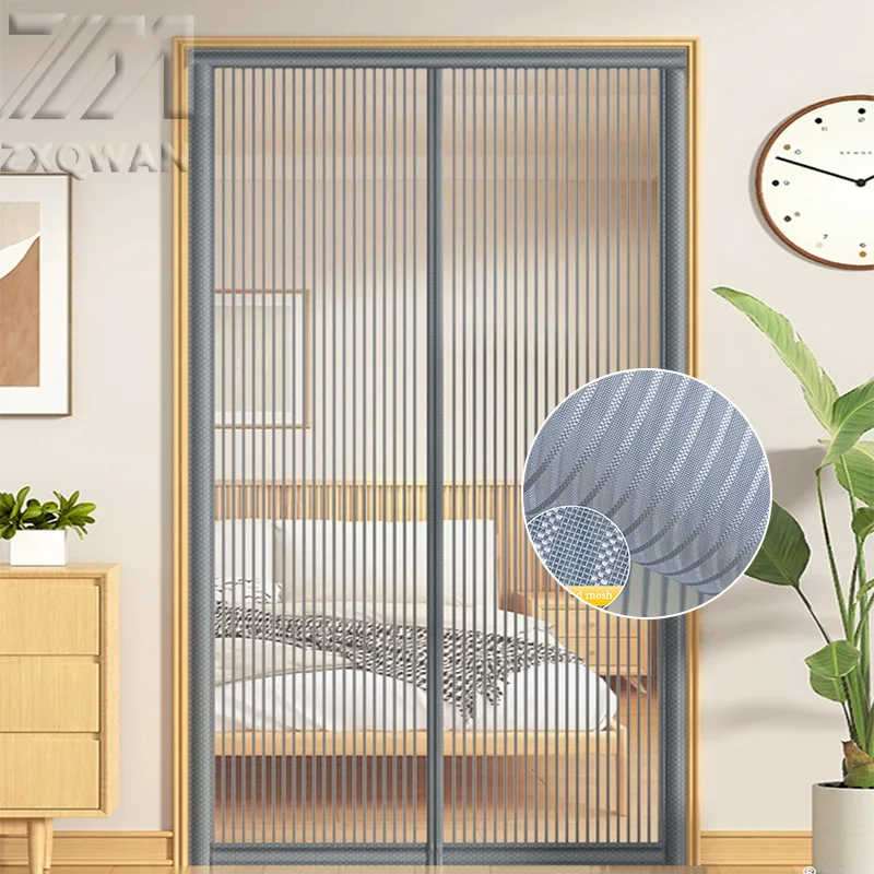 New Door Curtain, Mosquito Proof Magnetic Door Screen, Household Encrypted Fly Proof Magnetic Suction Curtain, No Punching