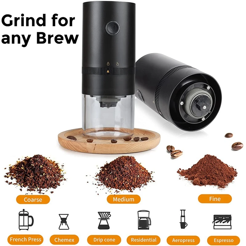 Portable Electric Coffee Grinder Brewed Coffee Maker Rechargeable Ceramic Conical Burr