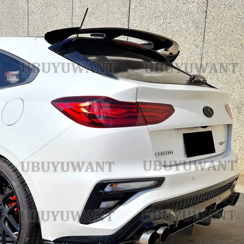 Roof Spoiler Carbon Surface ABS Material Car Rear Trunk Universal Spoiler For KIA Forte Cerato Hatchback 16-19