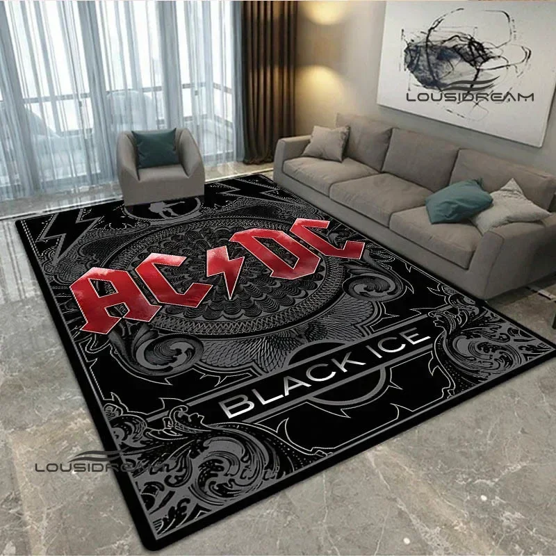 Rock band AC/DC retro Printed carpet living room bedroom carpet non-slip door mat photography props area rug birthday gift