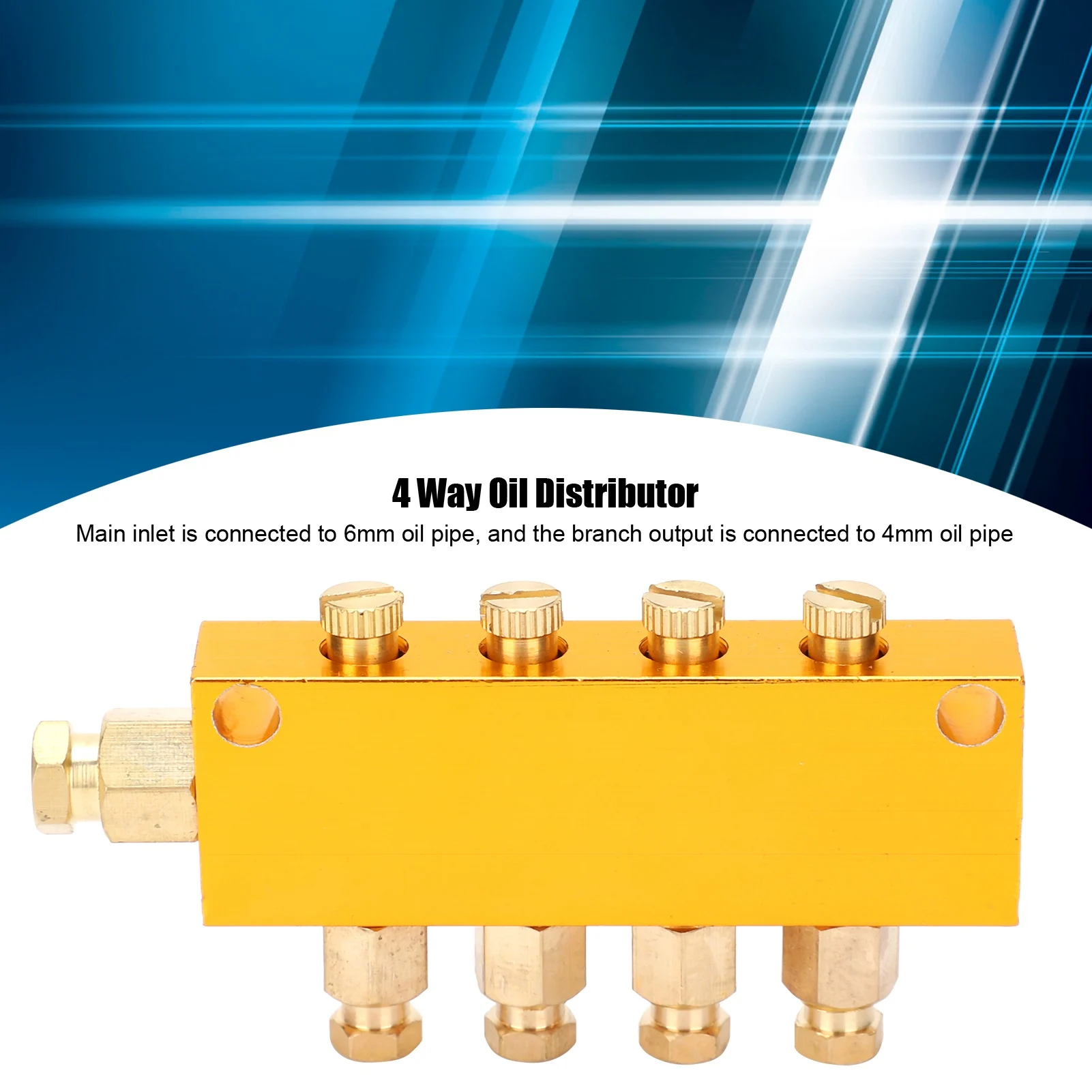4 Way Oil Distributor Oil Distributor B Type 4 Way Adjustable Lube Oil Piston Divider Valve 1 Inlet 4 Outlet Oil Distributor