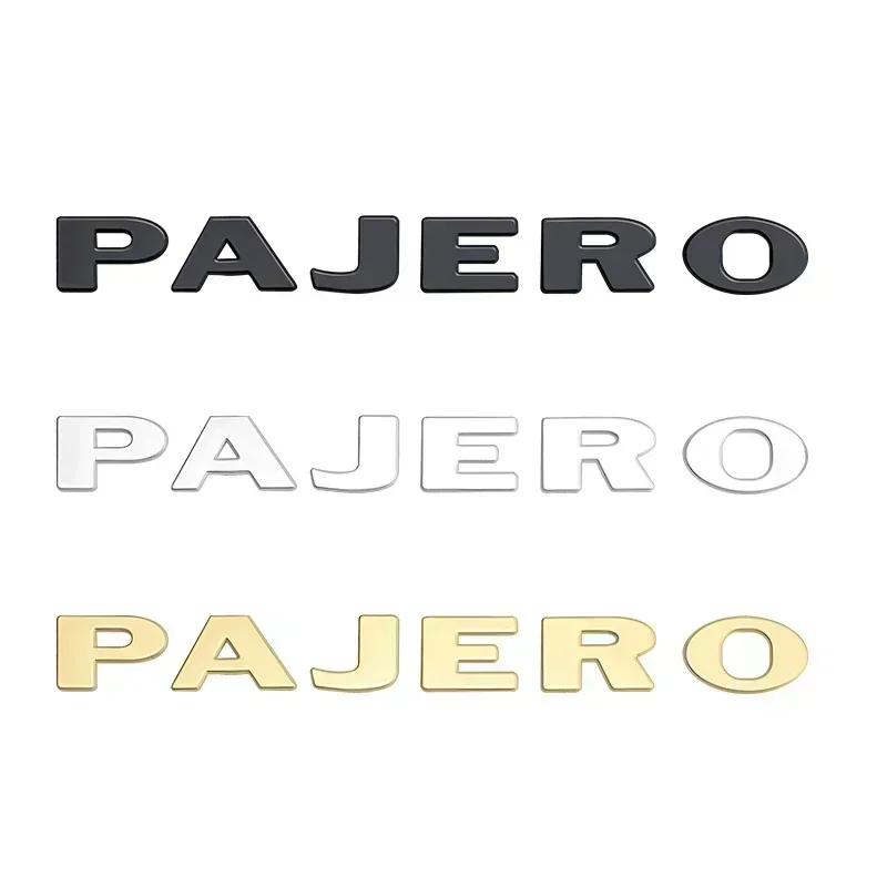 

1PCS Metal logo Letter For Pajero Mitsubishi 3D Emblem Car Rear Trunk Decals Front Hood Lettering Badge Auto Accessories Styling