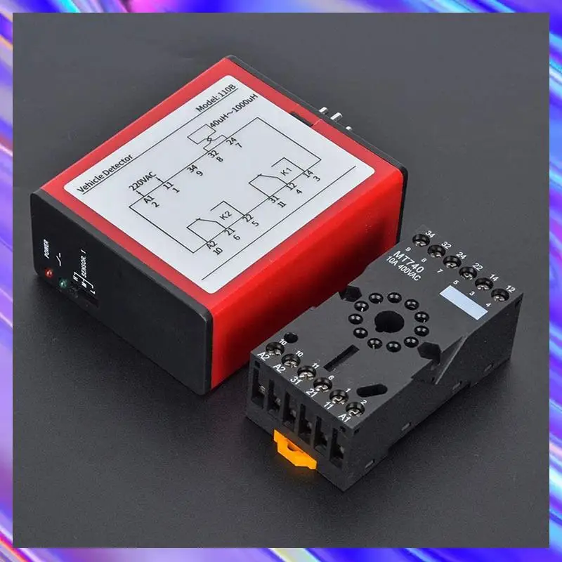 

M09K 2X 110B Vehicle Detector AC220V Single Channel Inductive Vehicle Loop Detector For Car Parking Lot Access Control