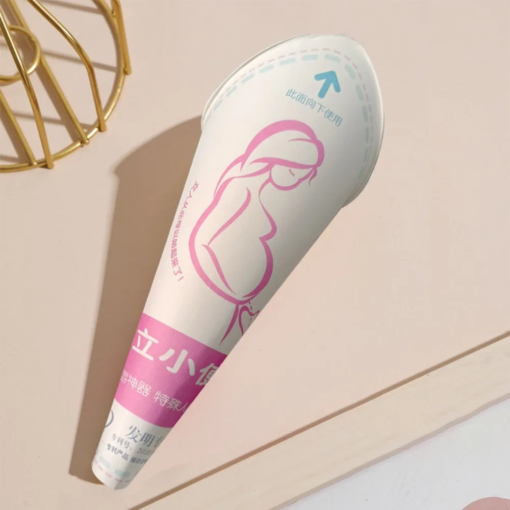 12/20pcs Emergency Disposable Female Urination Device Stand Up Leak-Proof Portable Pee Paper Cup Foldable Women Urinal Funnel