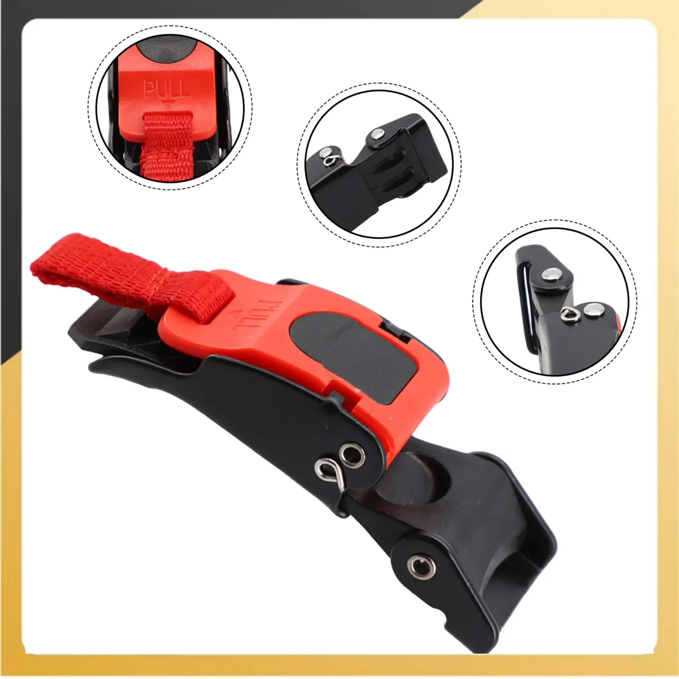 Universal Release Buckles Motor Bike ATV Helmet Chin Strap Speed Sewing Clip Quick-Release Buckle Black+Red Plastic Part