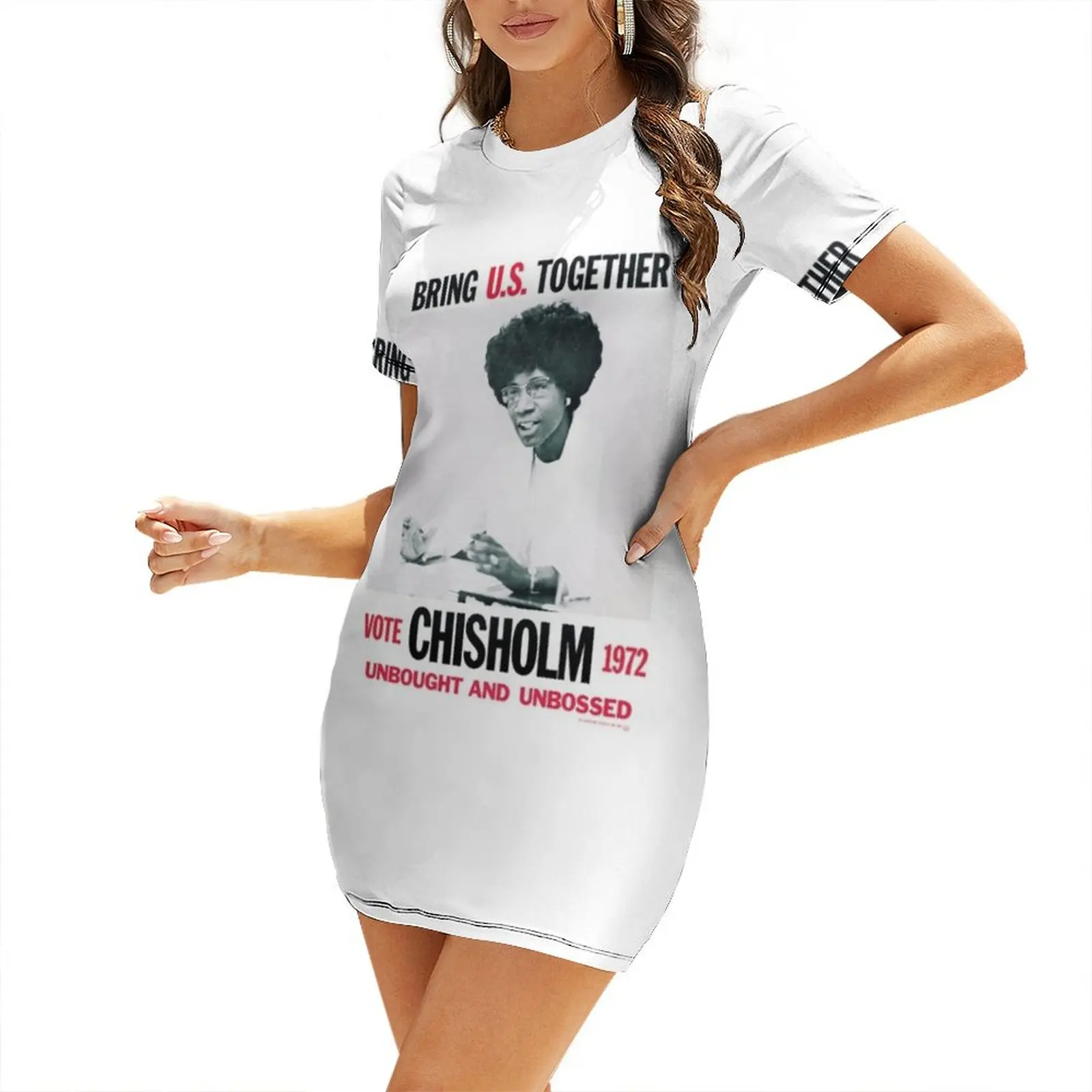 

Shirley Chisholm for President Short-Sleeved Dress evening dress woman birthday dresses for women evening dresses women