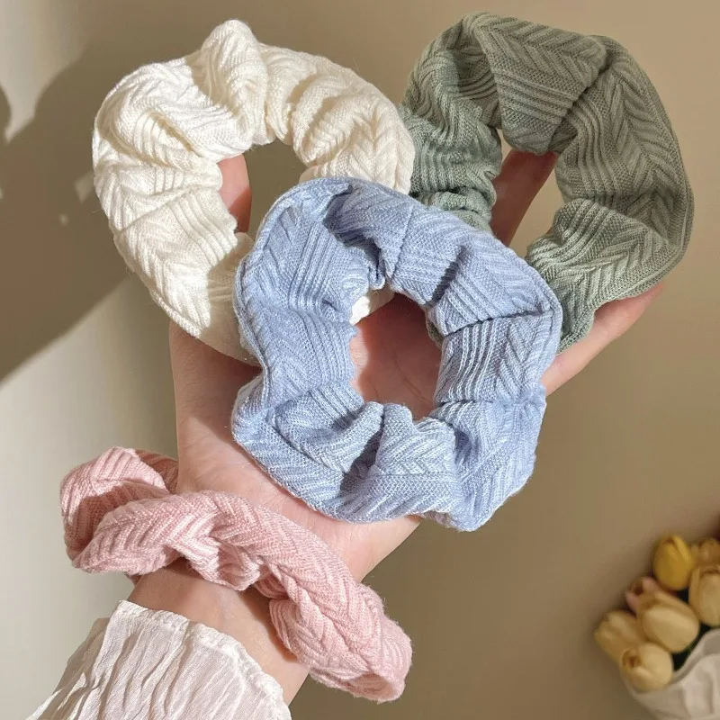 

Autumn and Winter New Large Intestine Hair Ring Solid Color Tie Hair Accessories Simple High Ponytail Large Intestine Hair Ring