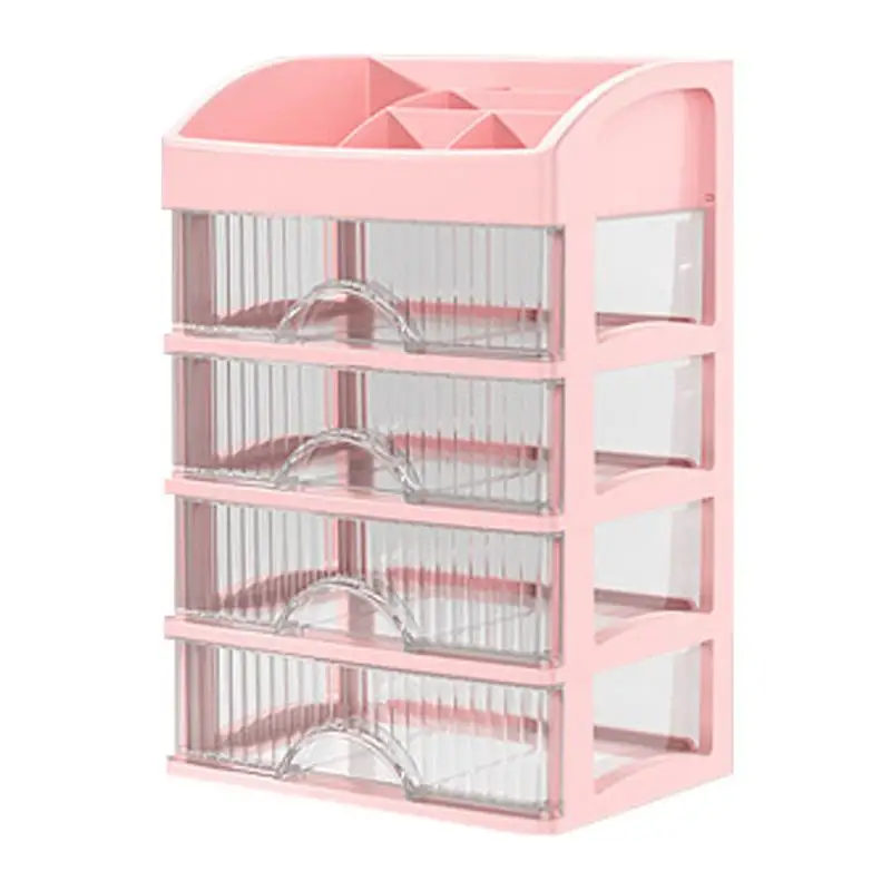 Makeup Storage Drawers Stationery Storage Desk Cabinet Jewelry Box Transparent Table Top Drawer Organizer Desk Accessories For