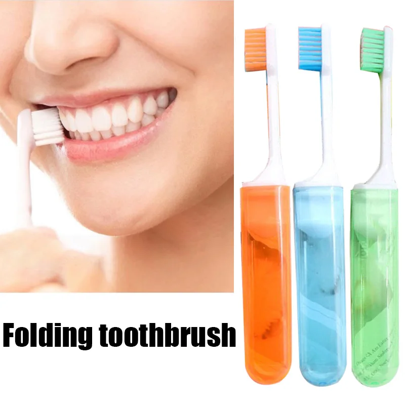 1Pc Travel Portable Folding Toothbrush Super Soft Bristle Toothbrush Fold Travel Camping Hiking Outdoor Easy To Take Teethbrush