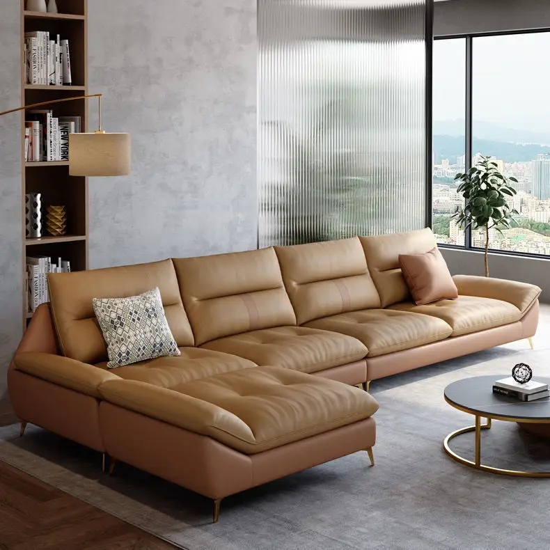 Leave-in technology fabric sofa living room size three-person latex furniture