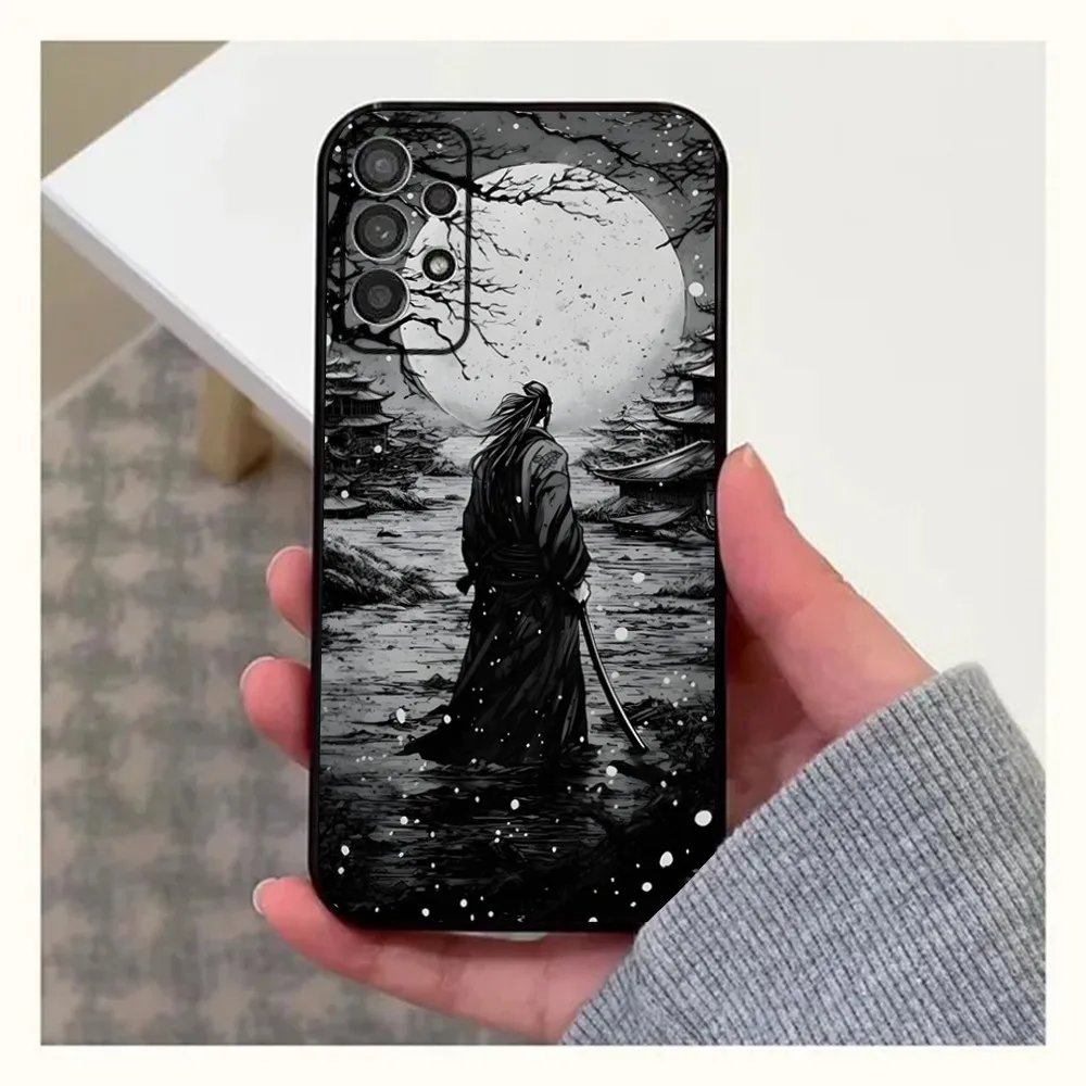 Vagabond Miyamoto M-Musashi Phone Case For Samsung Galaxy A13,A21s,A22,A31,A32,A52,A53,A71,A80,A91 Soft Black Cover