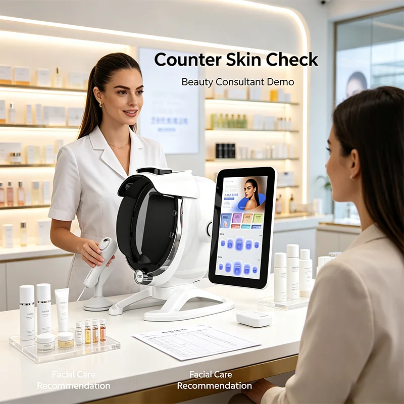 AI Skin Detector Machine 3D Panoramic Facial Skin Analyzer With Touch Tablet Display For Beauty Salon Skin Diagnostic Tool