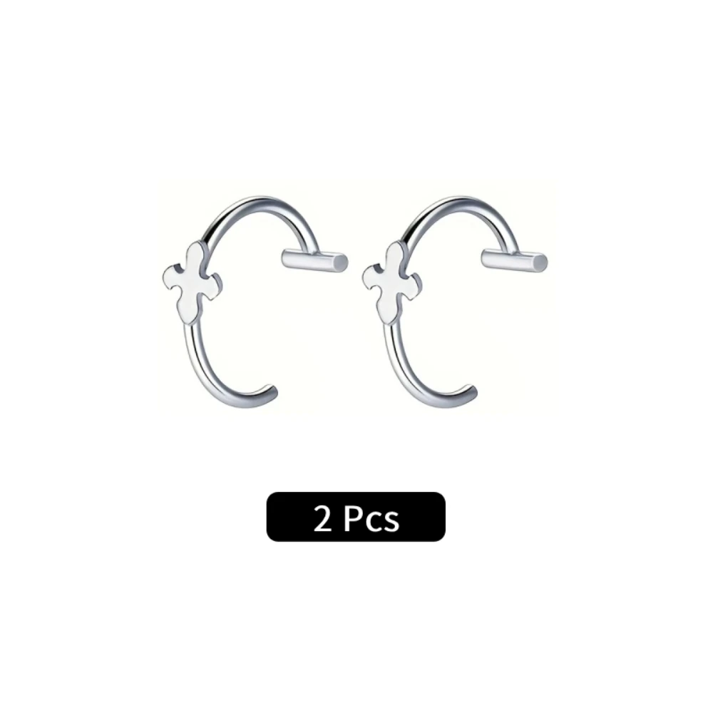 2 Stuks/6 Stuks Rvs Fake C Clip Lip Ring Labret Piercing Oorbel Fake Neus Piercing Cool Vrouwen Lichaam sieraden Non-Pierced