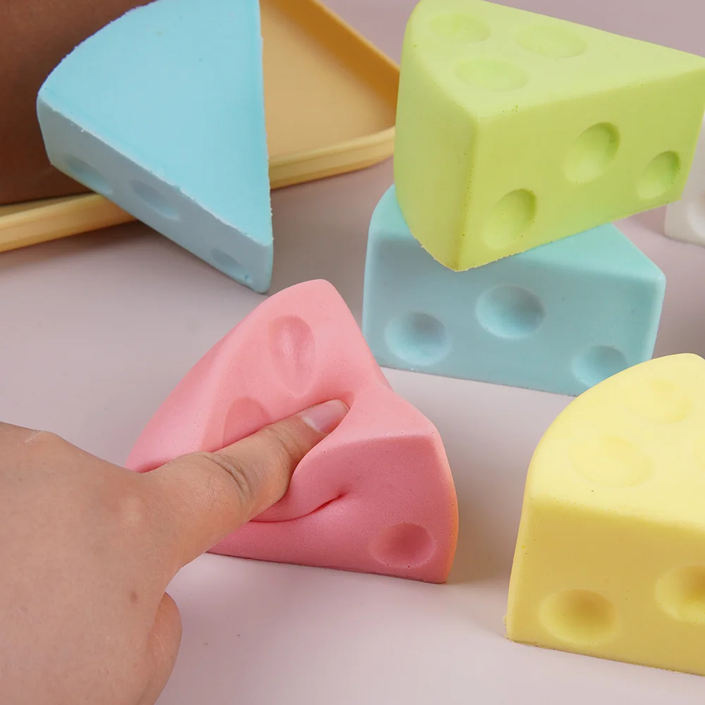 1pc Random Color Simulated Cheese Soft Pinch To Relieve Daily Tension Decompress And Slow Rebound Children's Decoration Gift Toy