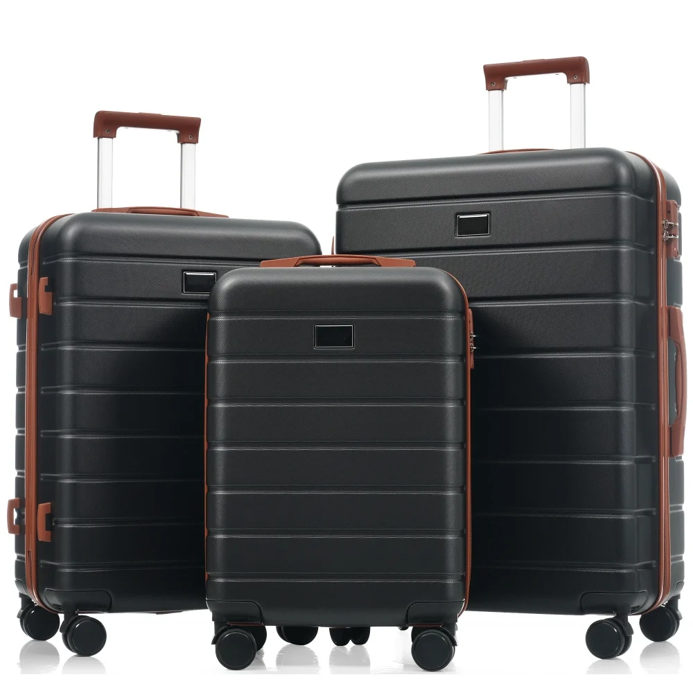 

3-Piece ABS Luggage Set 20/24/28" Premium Lightweight Durable Suitcase with TSA Lock 360° Spinner Wheels