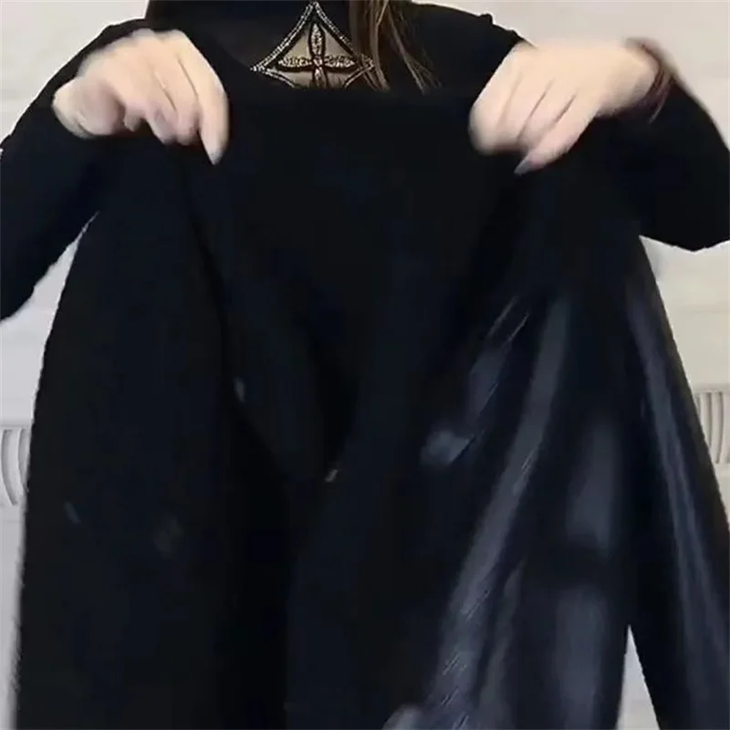 Vrouwelijke grote maat 4XL leren jas Koreaanse vrouwen patchwork dubbelzijdig dragen kunstleer jas winter voeg fluwelen PU-jas toe