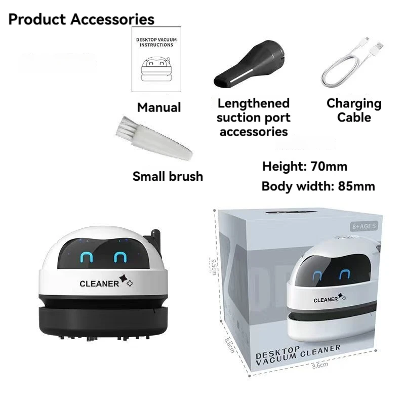 Desktop Vacuum Cleaner Mini Wireless Cleaner Student Stationery Gift Home Portable Rechargeable Desktop Cleaner