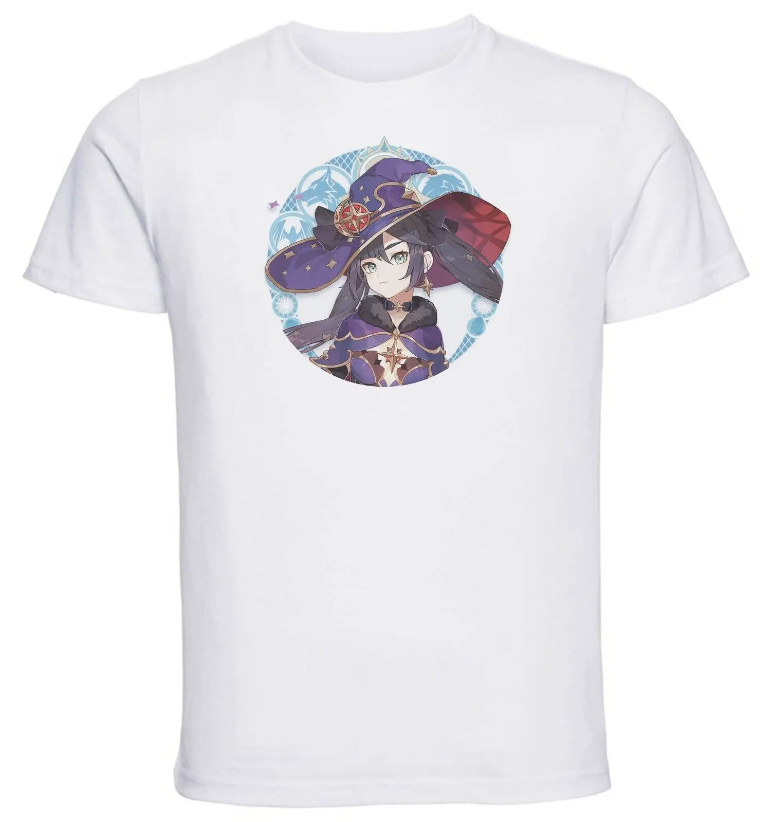 White T-Shirt - White Jersey - Genshin Impact - Cameo Mona-