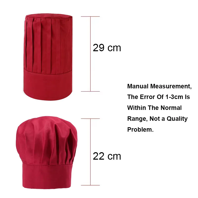 كوك كاب رئيس الشيف الأبيض الطبخ قبعة النادل النادلة المطبخ العمل قبعة فندق مطعم مقصف مخبز بيكر قبعة الشيف المنزلية