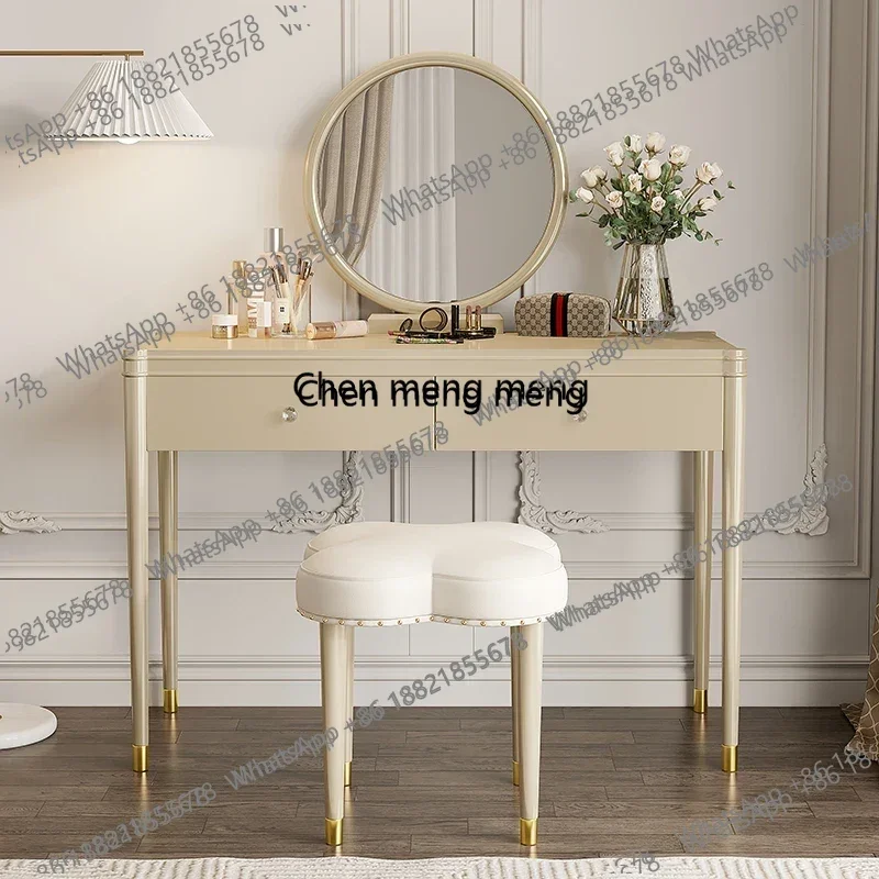 

Туалетный столик E8000 для женщин, роскошный, с зеркалом, табуретом, органайзером, современный, с маленькими ящиками, для спальни