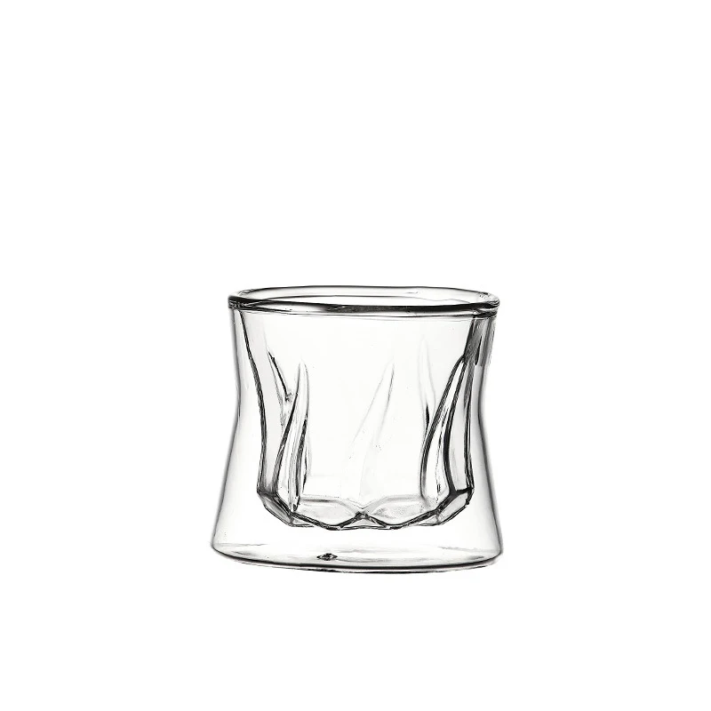 200ML lead-free glass Double walled waistband style Old Fashioned whiskey Glass barware Whiskey Tumblers Glassware for Bourbon