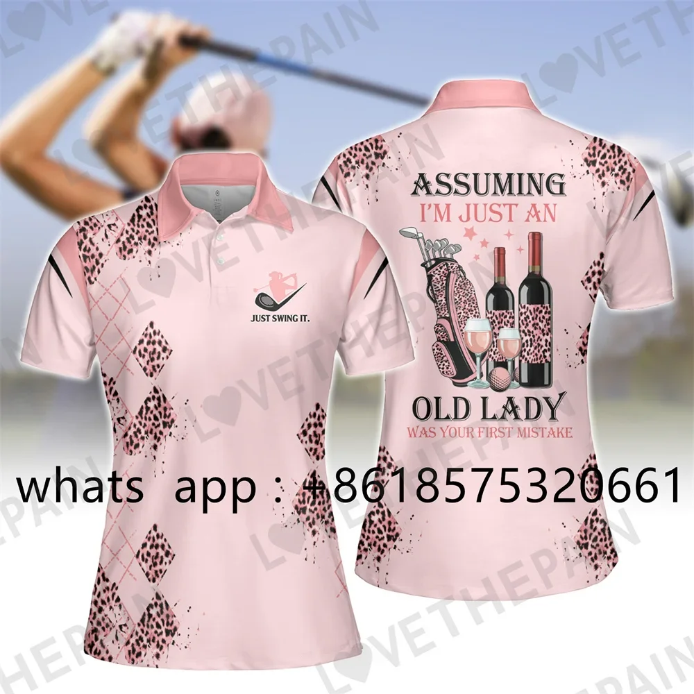 Fitness Sports Golf Shirt Polo Shirt Women Pink Short Sleeve T Shirt Breathable Female Quick Dry Buttons Lapel Fashion Tops 2023