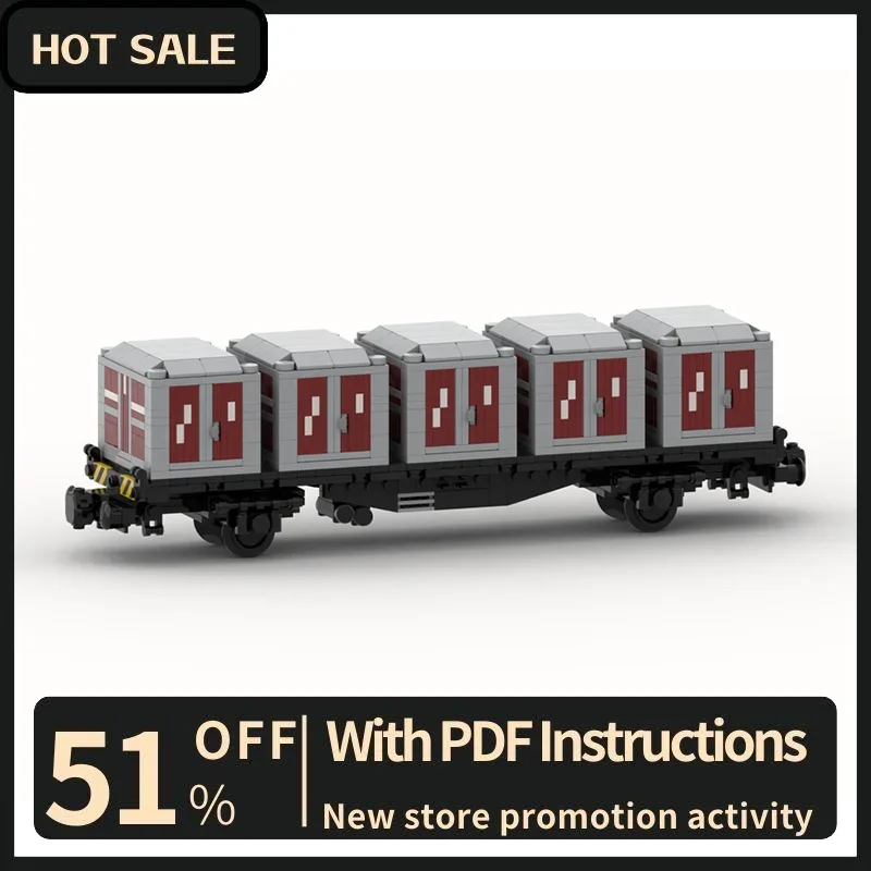 

New 907Pcs City Hot Transportion Vehicle Building Custom Puzzle Freight Wagon Containerboxes Model Diy Creative Ideas Toys Gifts