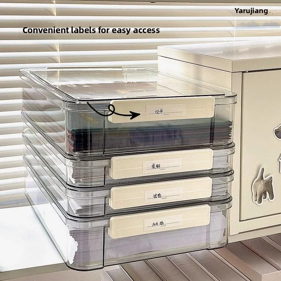 

Transparent Acrylic Desktop File Organizer Ra Bookelf Office Supply Storage Box for A4 Paper Rural Sle mat Design