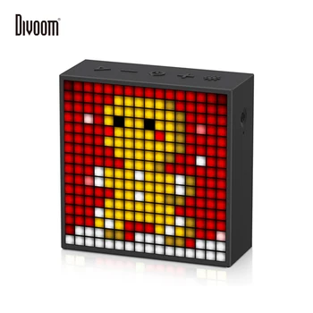 Divoom Timebox Evo 픽셀 아트 제작을위한 시계 알람 프로그래밍 가능한 LED 디스플레이가있는 블루투스 휴대용 스피커 독특한 선물