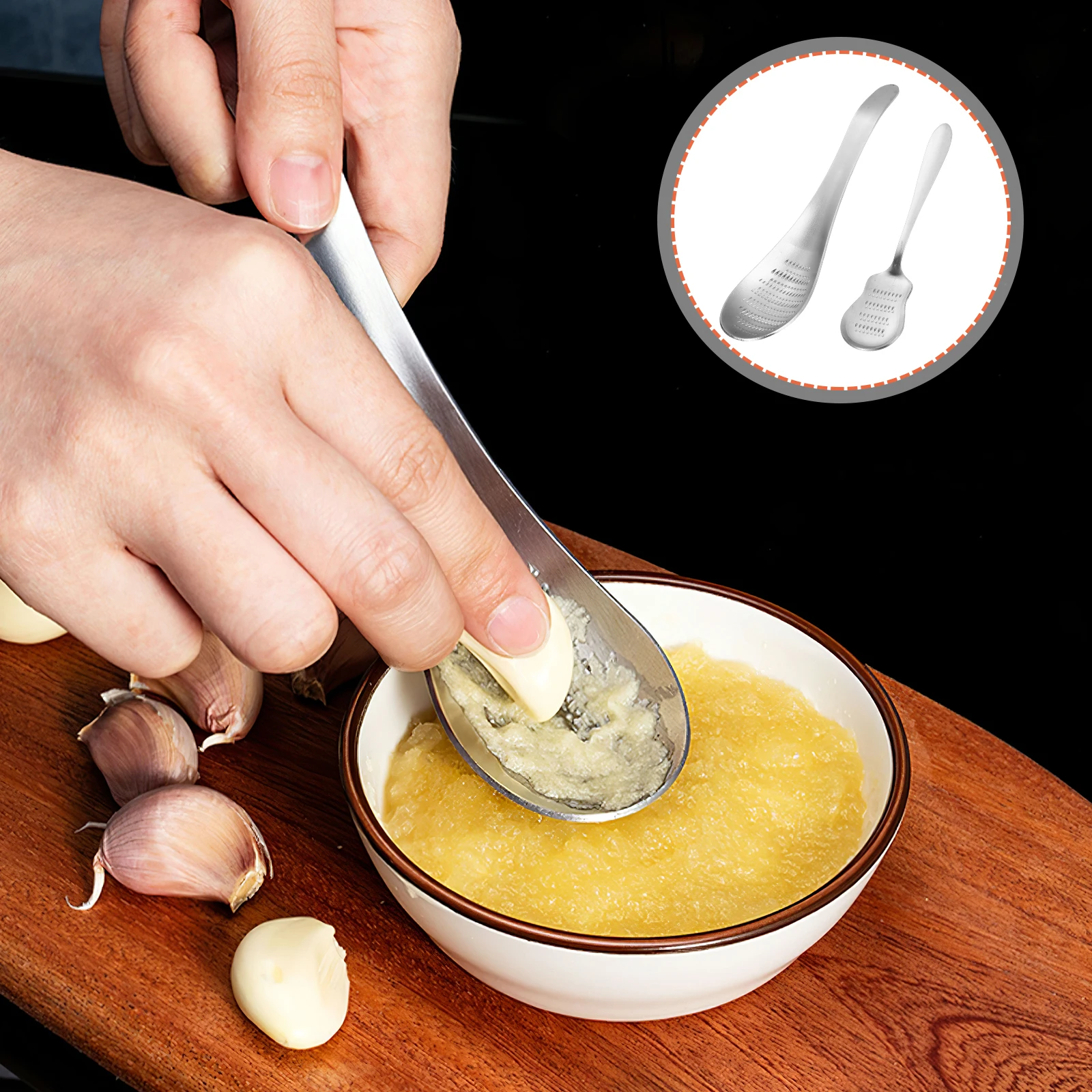 Rallador de acero inoxidable multiusos, trituradora de ajo Manual, trituradora de jengibre, herramienta de cocina, suministros de molienda suave, 2 uds.