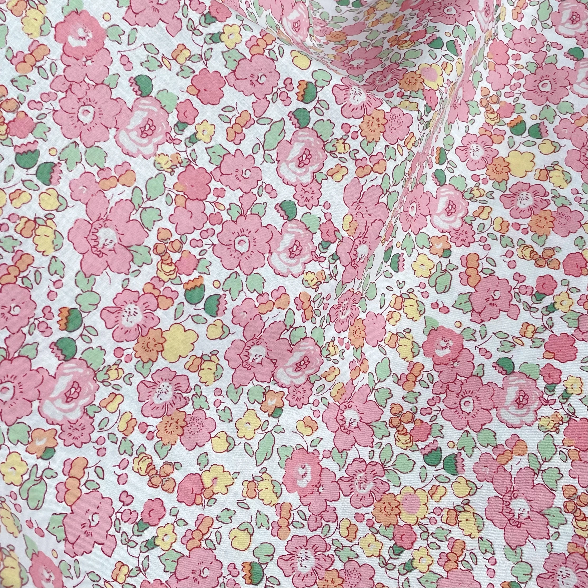 Liberty pink Floral 100% Poplin Cotton Fabric Digital Printing for Sewing Cloth Dresses Skirt Kids Baby Designer