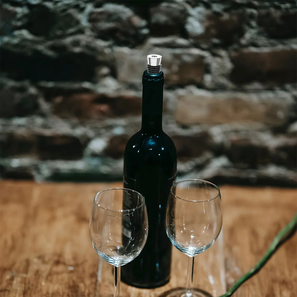 6 قطعة سدادة النبيذ فراغ مثبت زجاجي قابلة لإعادة الاستخدام الفلين زجاجة نبيذ السدادة مدبب تخزين غطاء مثالية لشريط المشروبات الزفاف