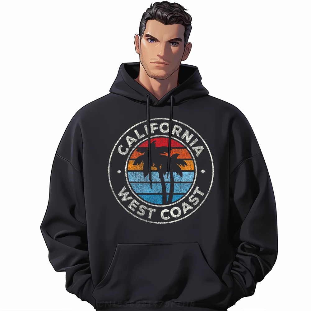 

Birthday California Ca Vintage Retro 70s Design Long Sleeve Christmas Hoodies Retro Round Neck Hoodies Man Hoodies
